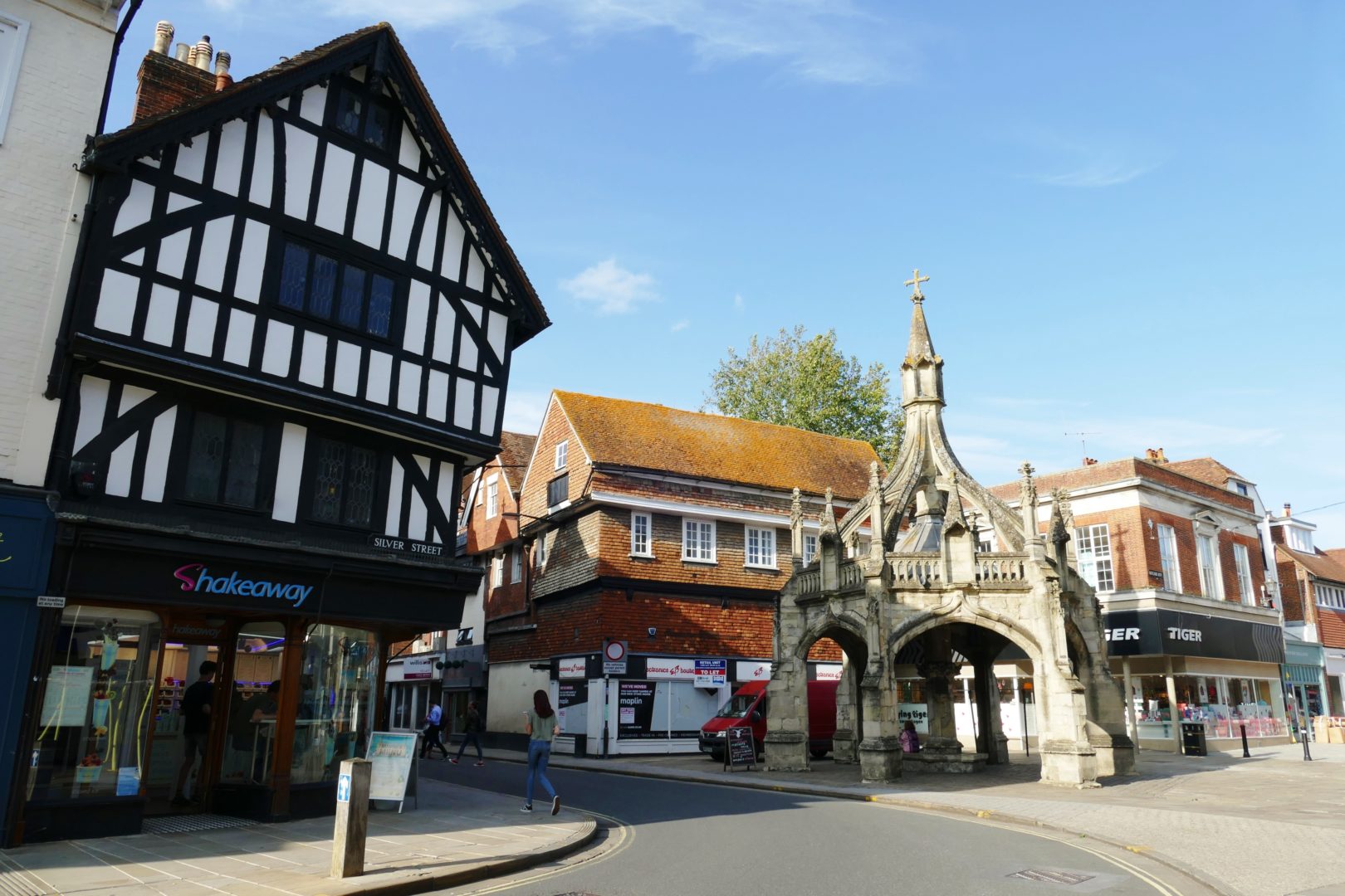 L'antica piazza del mercato a Salisbury
