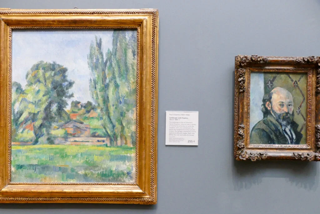 Il dipinto Paesaggio con pioppi di Cezanne