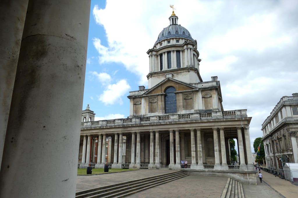 Visitare la Painted Hall a Greenwich, la Cappella Sistina britannica My Scratch Map - Travel Blog Esterno dell'Old Royal Naval College